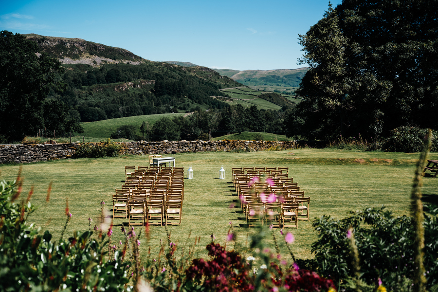A stunning fell view for outdoor ceremonies at Fairbank Wedding Barn