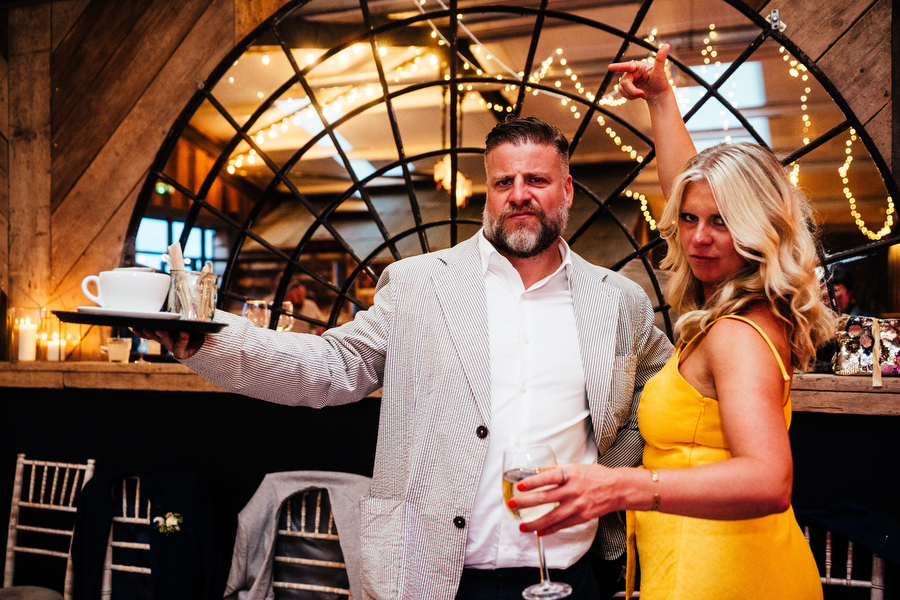 fun wedding at Ghyll barn at night